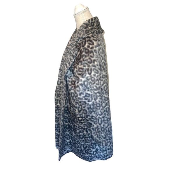 A New Day Gray & Black Leopard Print Open Front Jacket Size Large - Picture 8 of 15